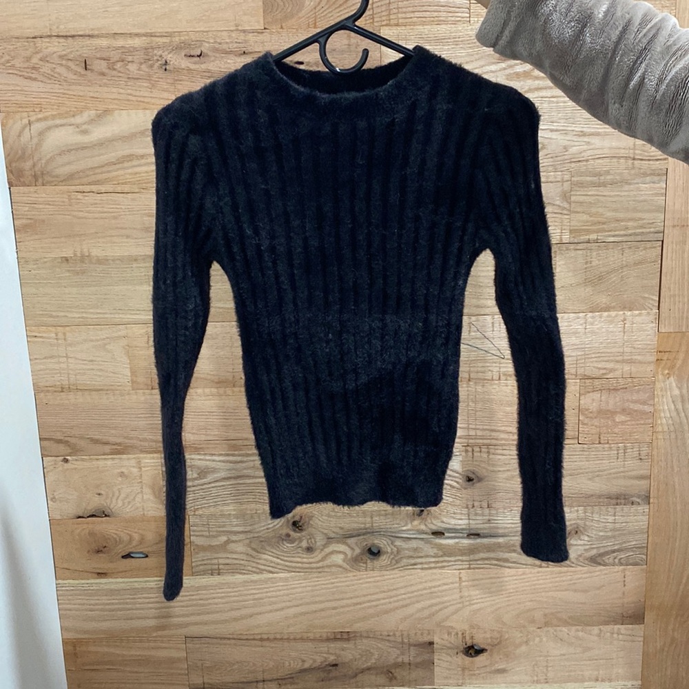 Black fuzzy sweater